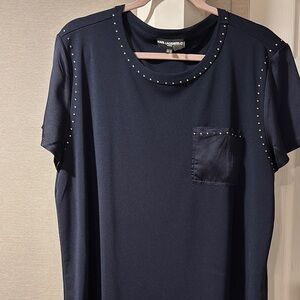 Karl Lagerfeld Navy Studded Tee